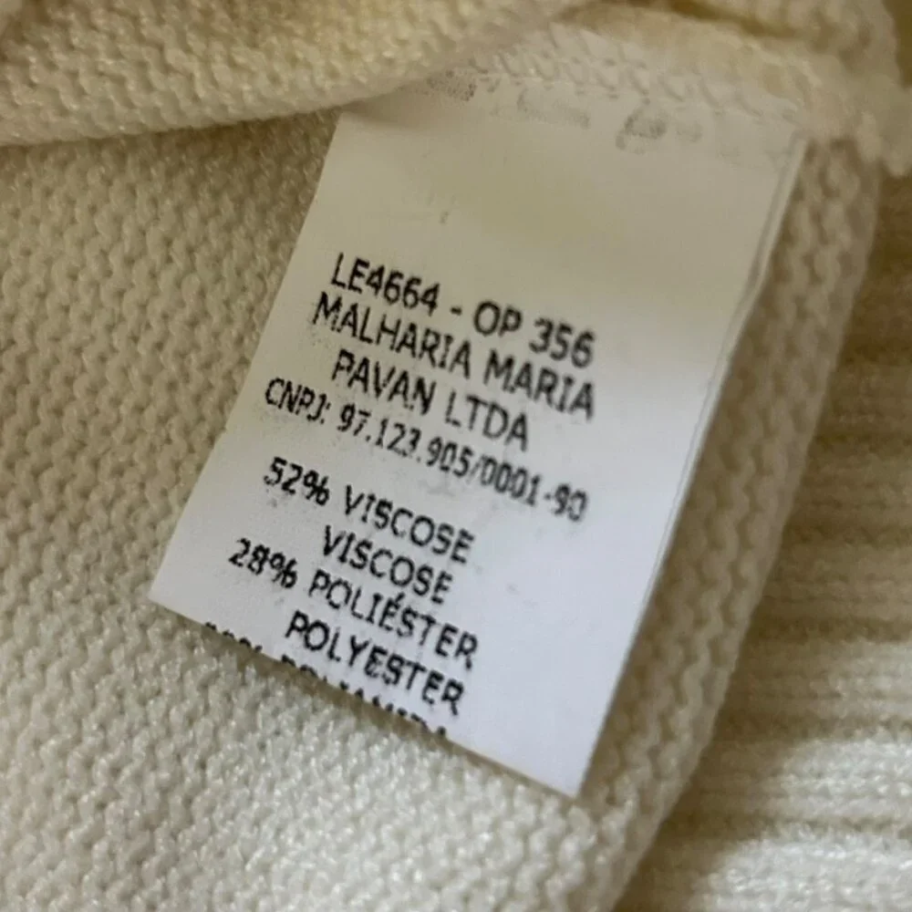 NWT Crochet Sleeve Off White Cream Knit Top Sz XS